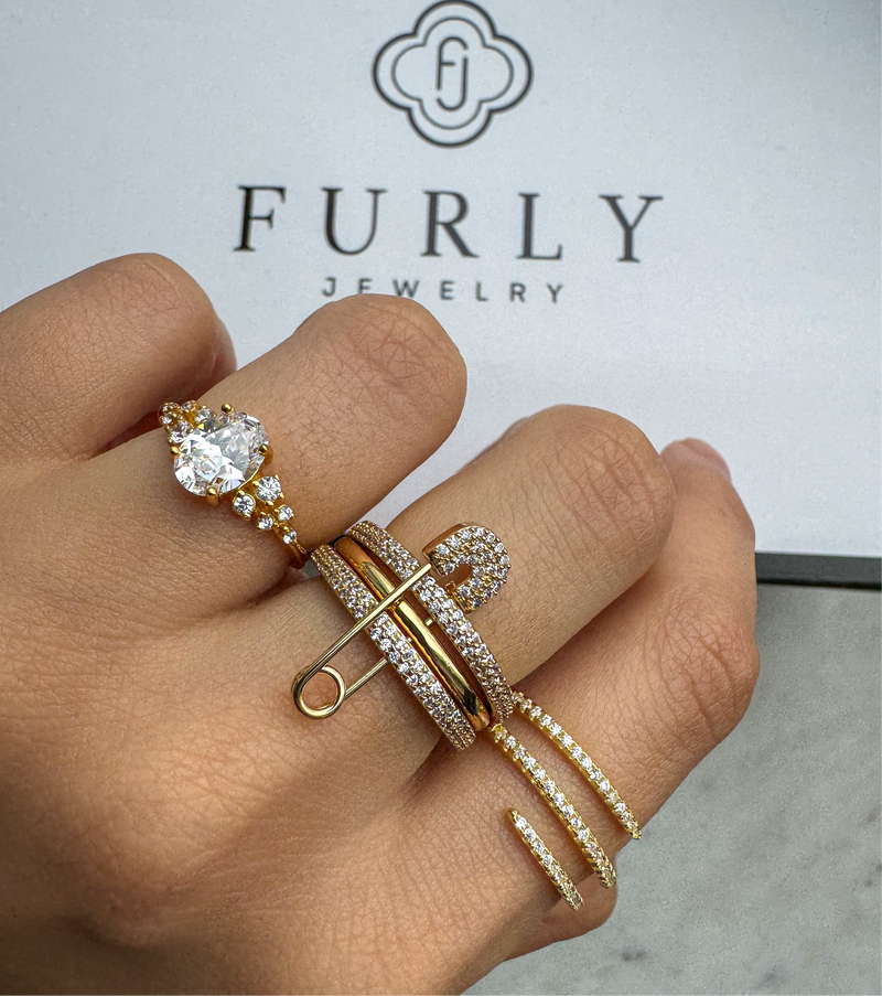 „LOVE, SMILE, Happiness “ RING MIT SICHERHEITSNADEL