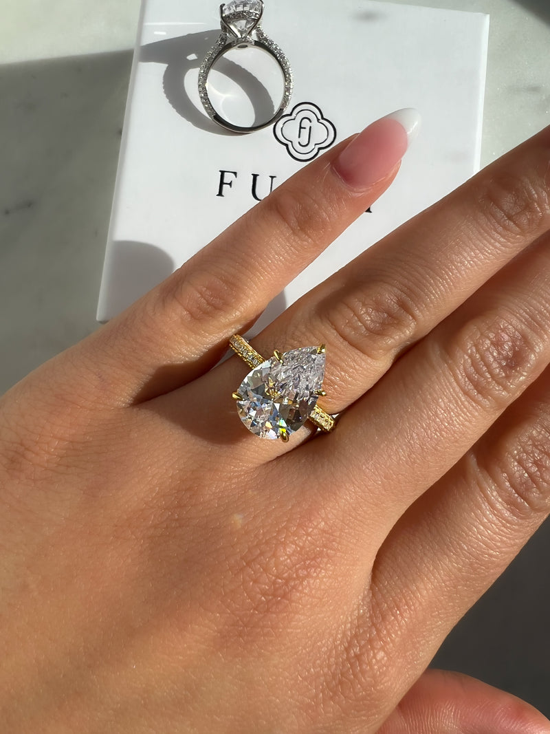 Pear Solitaire Ring 925 Silber