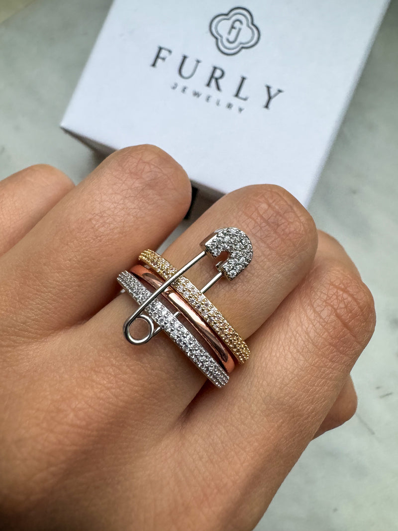 „LOVE, SMILE, Happiness “ RING MIT SICHERHEITSNADEL