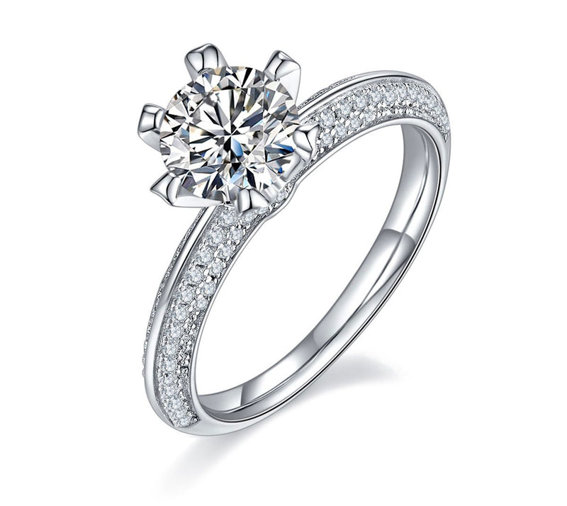 allure | 1 CT Moissanite Sterling Silver Engagement Ring