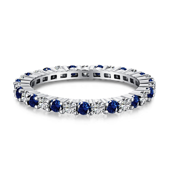 Round Eternity Blue Ring