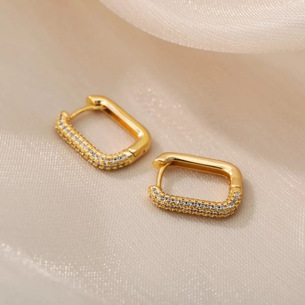 Rectangle Pavé Hoops