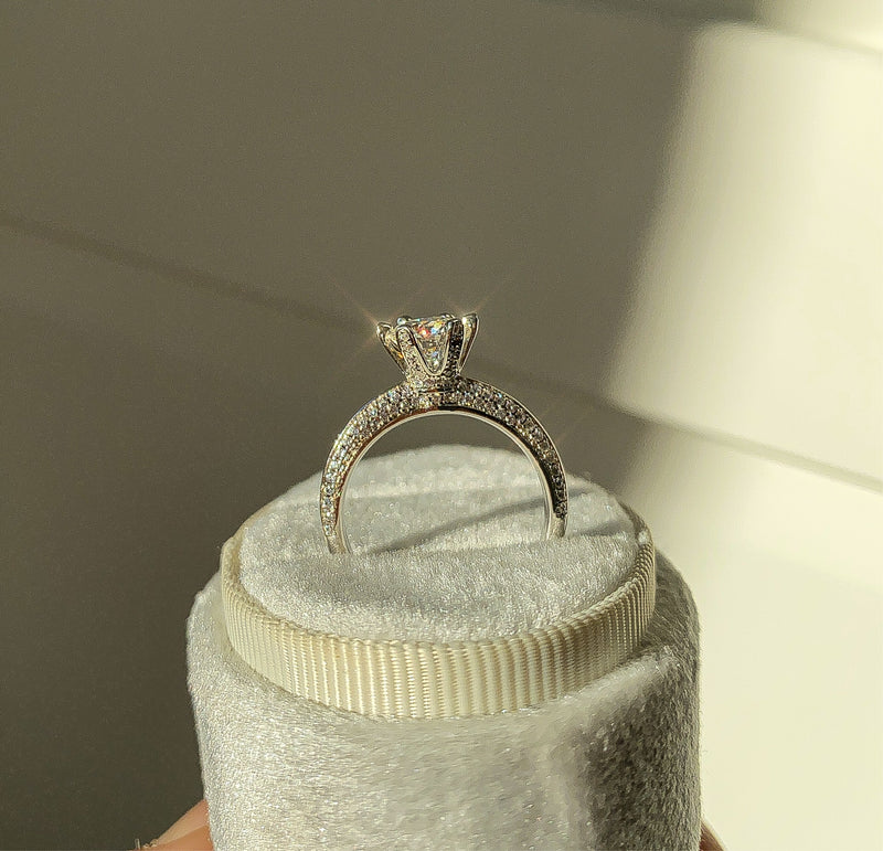 allure | 1 CT Moissanite Sterling Silver Engagement Ring