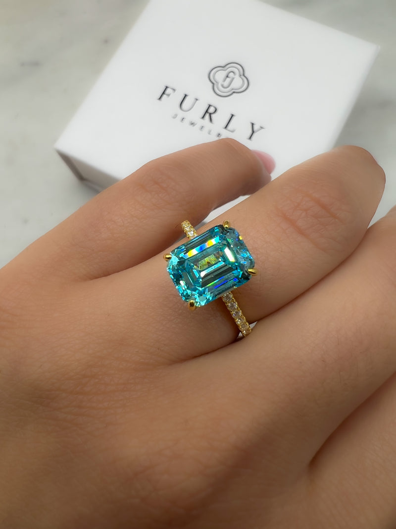 Emeralda Ring Aqua Blue
