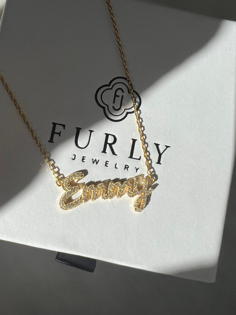 Cubic zirconia name necklace discount