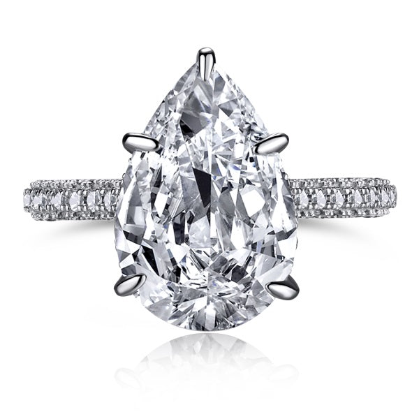 Pear Solitaire Ring 925 Silber
