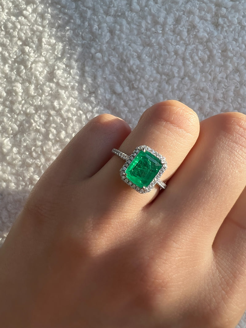 Vintage grün  Pavé Ring