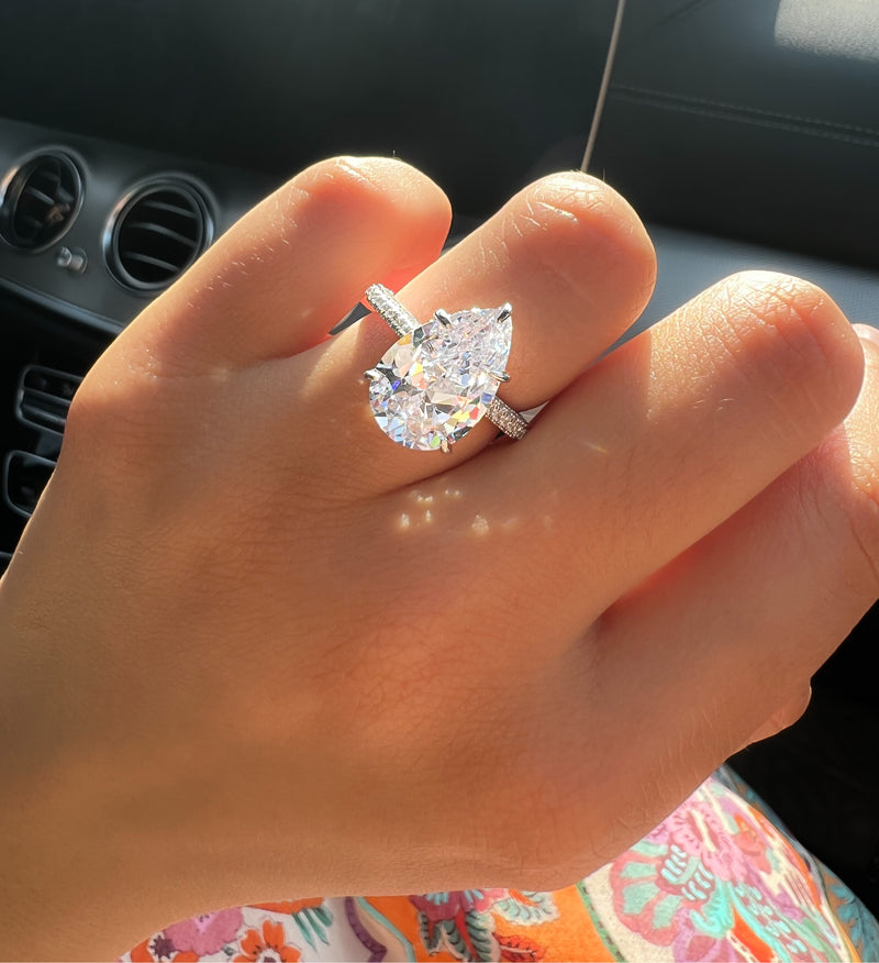 Pear Solitaire Ring 925 Silber
