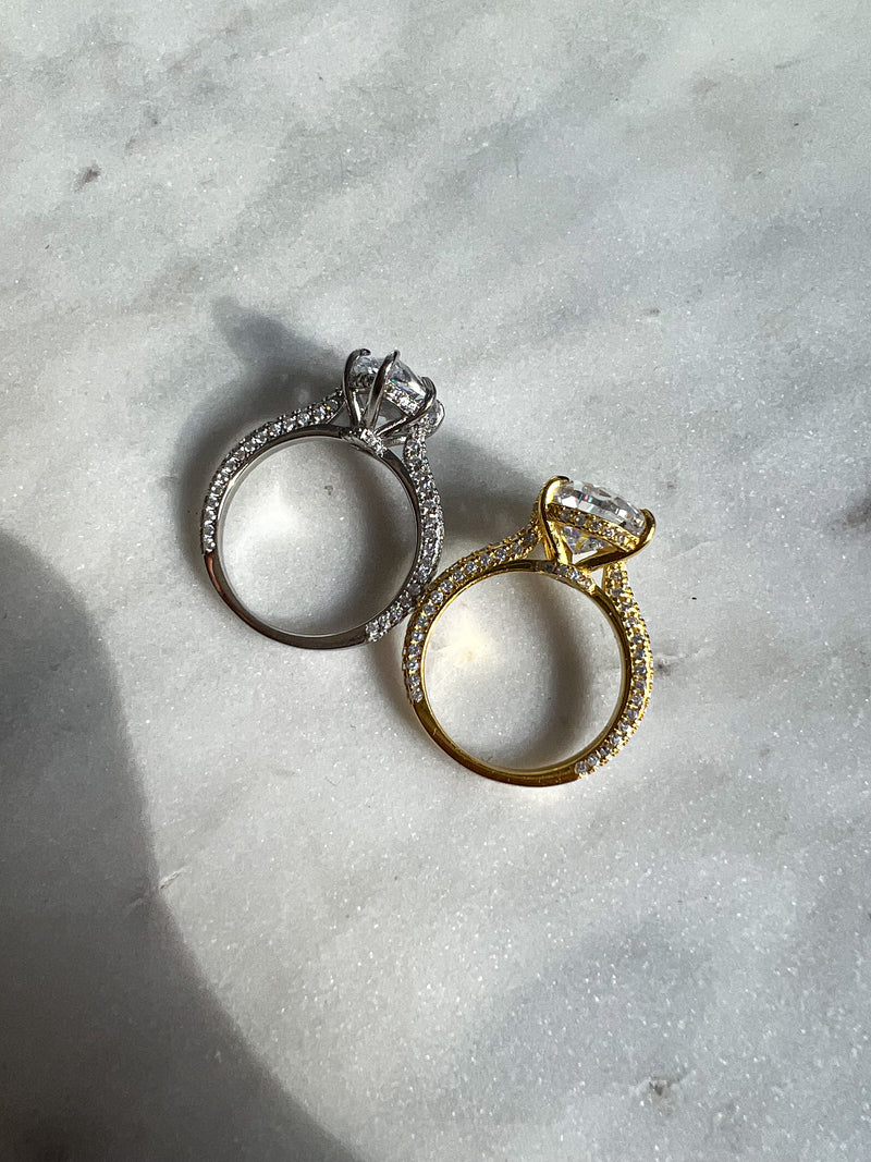 Pear Solitaire Ring 925 Silber