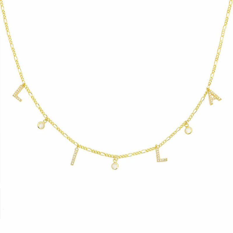Letter necklace with zirconia pendant