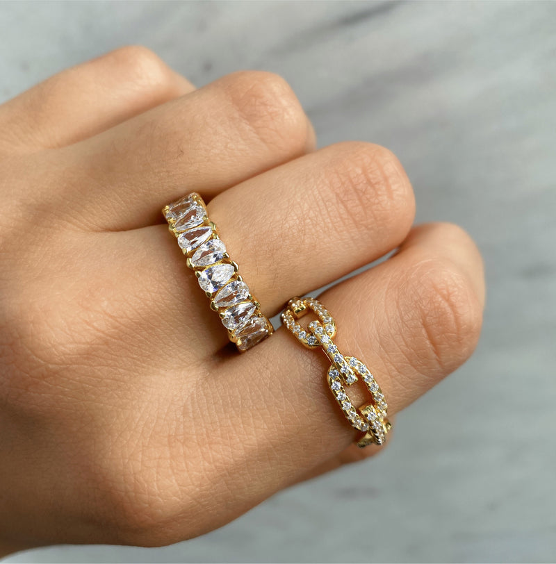 Pear eternity Ring 925 Silber