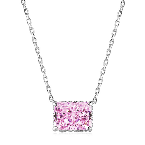 Iced out Necklace Pink