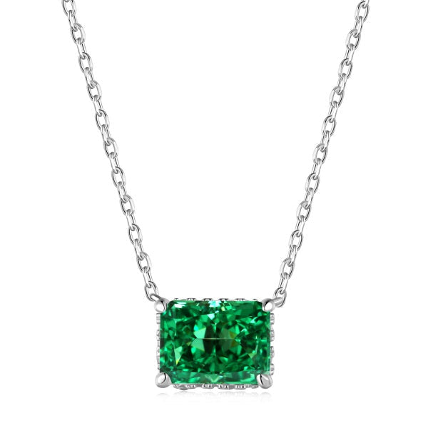Iced out necklace emerald green