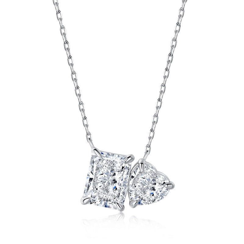 Radiant X Heart Toi et Moi Necklace