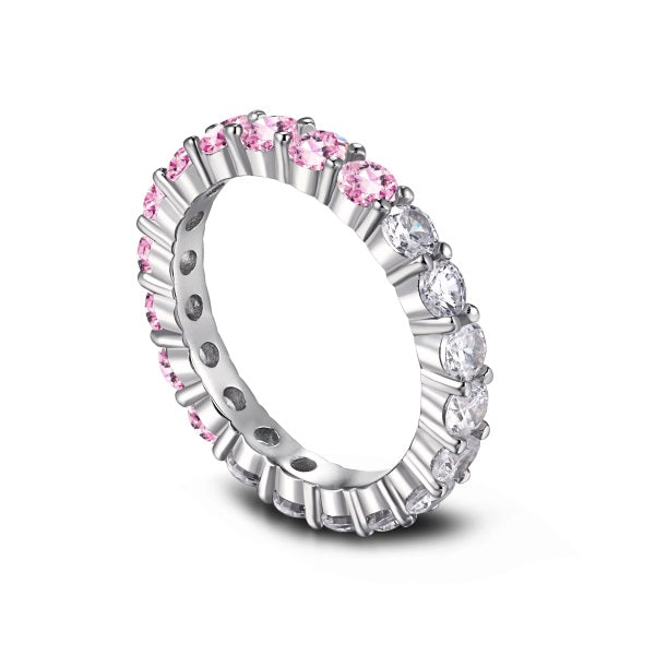 Pink and White Eternity Ring